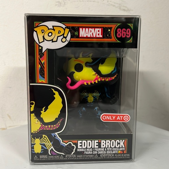 Funko Pop! Marvel Eddie Brock Venom Black Light Target Exclusive Figure #869 - Picture 2 of 7